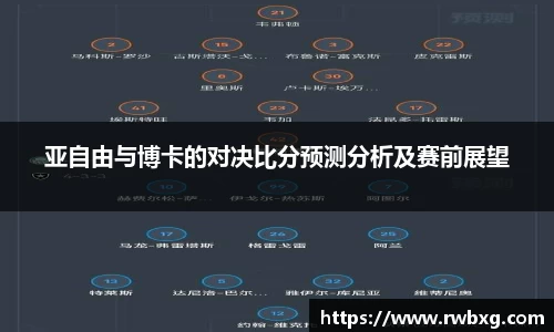 亚自由与博卡的对决比分预测分析及赛前展望